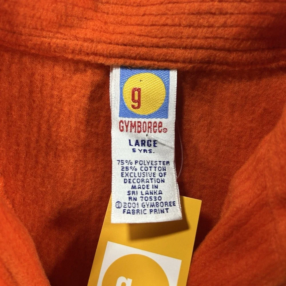 VTG 2001 Gymboree‎ 5yrs Homegrown Collection Orange Fleece Pine Trees 1/4 Zip